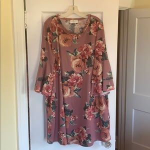 EUC fall mauve floral dress! Size 1X